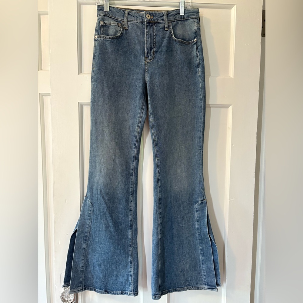 Anthropologie Pilcro & The Letterpress Bootcut Slim Split Hem Flare High Rise 27